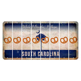 South Carolina While I Breathe Cut License Plate Strips (Set of 8) Pretzel