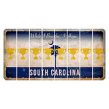 South Carolina While I Breathe Cut License Plate Strips (Set of 8) Trophy