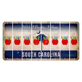 South Carolina While I Breathe Cut License Plate Strips (Set of 8) Teacher Apple