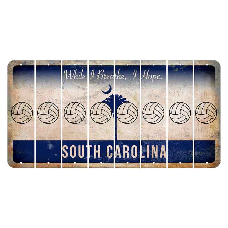 South Carolina While I Breathe Cut License Plate Strips (Set of 8) Volleyball