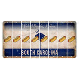 South Carolina While I Breathe Cut License Plate Strips (Set of 8) Hotdog