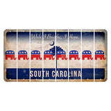 South Carolina While I Breathe Cut License Plate Strips (Set of 8) Republican