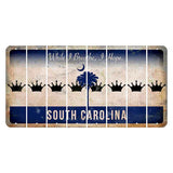 South Carolina While I Breathe Cut License Plate Strips (Set of 8) Crown