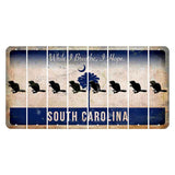 South Carolina While I Breathe Cut License Plate Strips (Set of 8) Beaver