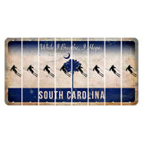 South Carolina While I Breathe Cut License Plate Strips (Set of 8) Skier