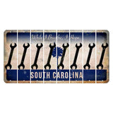 South Carolina While I Breathe Cut License Plate Strips (Set of 8) Wrench