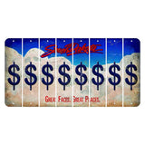 South Dakota Great Faces Great Places Cut License Plate Strips (Set of 8) Dollar Sign