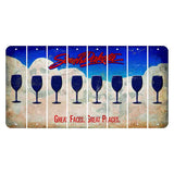 South Dakota Great Faces Great Places Cut License Plate Strips (Set of 8) Wine Glass