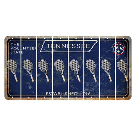 Tennessee Blue Cut License Plate Strips (Set of 8) Tennis Racket