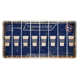 Tennessee Blue Cut License Plate Strips (Set of 8) Latte