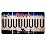 Texas Space Shuttle Cut License Plate Strips (Set of 8) U