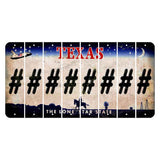 Texas Space Shuttle Cut License Plate Strips (Set of 8) Hashtag