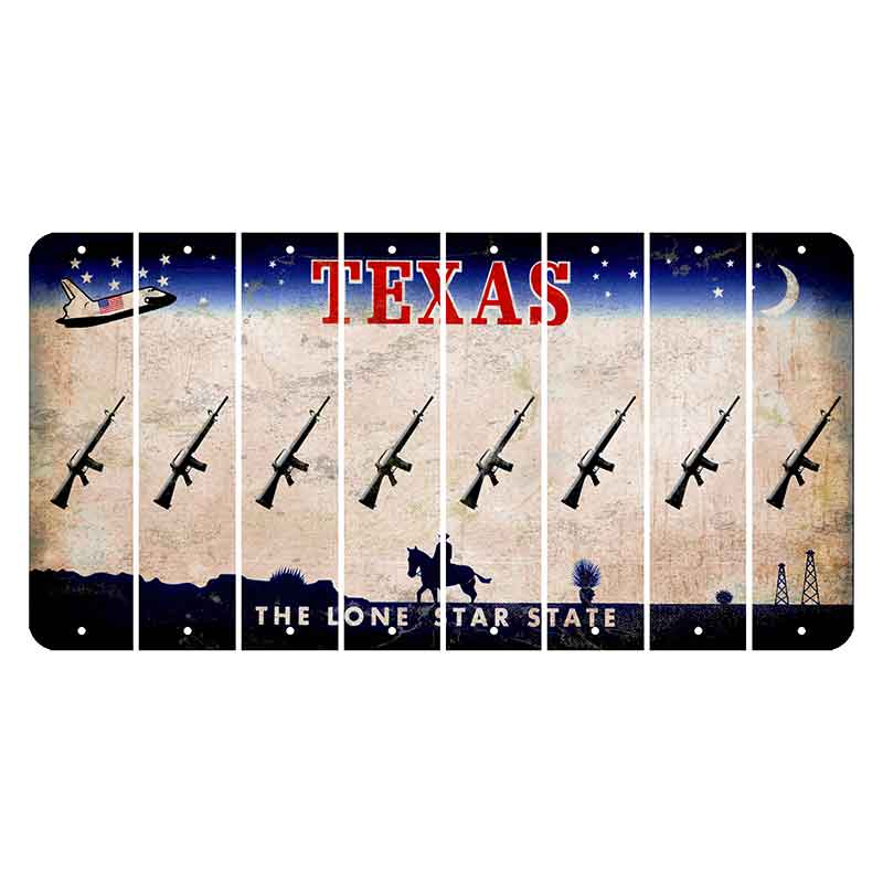 Texas Space Shuttle Cut License Plate Strips (Set of 8) Rifle