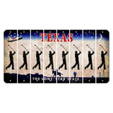 Texas Space Shuttle Cut License Plate Strips (Set of 8) Male Golfer
