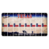 Texas Space Shuttle Cut License Plate Strips (Set of 8) State Flag
