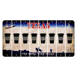 Texas Space Shuttle Cut License Plate Strips (Set of 8) Latte