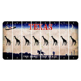 Texas Space Shuttle Cut License Plate Strips (Set of 8) Giraffe