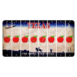 Texas Space Shuttle Cut License Plate Strips (Set of 8) Apple