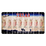 Texas Space Shuttle Cut License Plate Strips (Set of 8) Milkshake