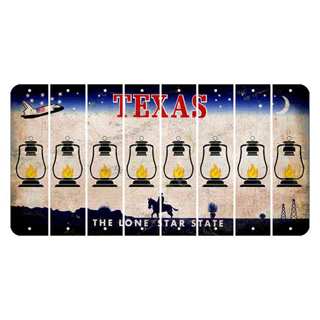 Texas Space Shuttle Cut License Plate Strips (Set of 8) Lantern