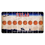 Texas Space Shuttle Cut License Plate Strips (Set of 8) Basketball