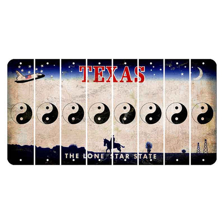 Texas Space Shuttle Cut License Plate Strips (Set of 8) Yin Yang