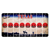 Texas Space Shuttle Cut License Plate Strips (Set of 8) Emoji - Pissed