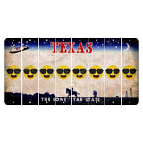 Texas Space Shuttle Cut License Plate Strips (Set of 8) Emoji - Shades