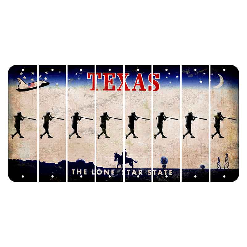 Texas Space Shuttle Cut License Plate Strips (Set of 8) Softball Batter