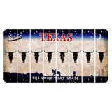 Texas Space Shuttle Cut License Plate Strips (Set of 8) Cow Skull