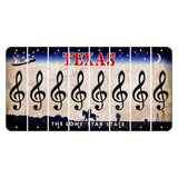 Texas Space Shuttle Cut License Plate Strips (Set of 8) Music Note