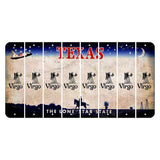 Texas Space Shuttle Cut License Plate Strips (Set of 8) Zodiac Sign - Virgo