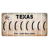 Texas Classic Cut License Plate Strips (Set of 8) Parenthesis - Left