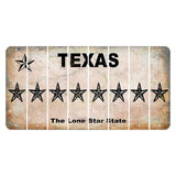 Texas Classic Cut License Plate Strips (Set of 8) Star Fish