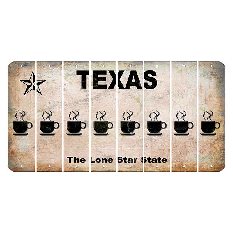 Texas Classic Cut License Plate Strips (Set of 8) Coffee Mug