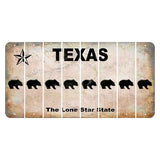 Texas Classic Cut License Plate Strips (Set of 8) Bear