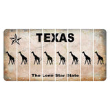 Texas Classic Cut License Plate Strips (Set of 8) Giraffe