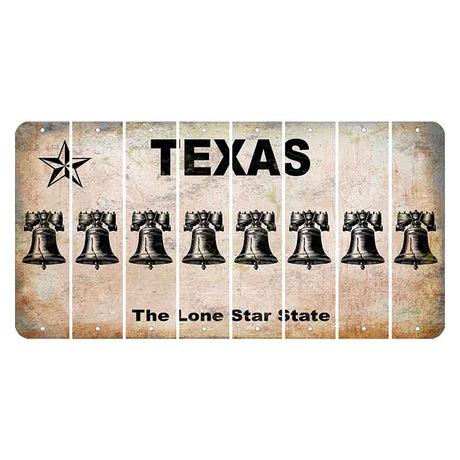 Texas Classic Cut License Plate Strips (Set of 8) Liberty Bell