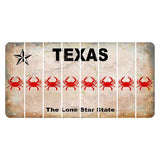 Texas Classic Cut License Plate Strips (Set of 8) Crab