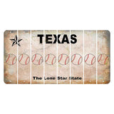 Texas Classic Cut License Plate Strips (Set of 8) Baseball