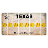 Texas Classic Cut License Plate Strips (Set of 8) Softball