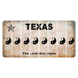 Texas Classic Cut License Plate Strips (Set of 8) Yin Yang