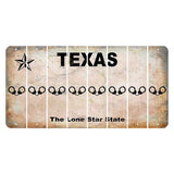 Texas Classic Cut License Plate Strips (Set of 8) Handcuffs