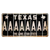 Texas Black The Lone Star State Cut License Plate Strips (Set of 8) A