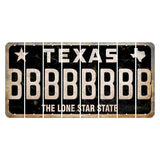 Texas Black The Lone Star State Cut License Plate Strips (Set of 8) B