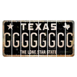 Texas Black The Lone Star State Cut License Plate Strips (Set of 8) G