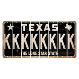 Texas Black The Lone Star State Cut License Plate Strips (Set of 8) K