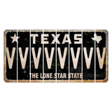 Texas Black The Lone Star State Cut License Plate Strips (Set of 8) V
