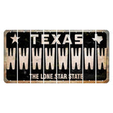 Texas Black The Lone Star State Cut License Plate Strips (Set of 8) W