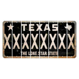Texas Black The Lone Star State Cut License Plate Strips (Set of 8) X